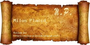 Milos Placid névjegykártya